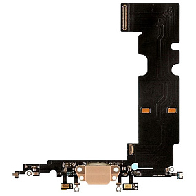 Шлейф iPhone 8 Plus на системный разъем/микрофон Золото