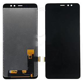 Дисплей для телефона Samsung A730F (A8+ 2018) в сборе с тачскрином Черный - In Cell
