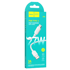 Дата кабель Type-C - USB Hoco X96 27W 3A 1м белый