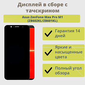 Дисплей для телефона Asus ZenFone Max Pro M1 (ZB602KL/ZB601KL) в сборе с тачскрином Черный