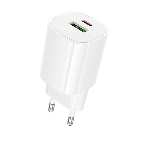 СЗУ-USB-Type-C Borofone BA104A 2 выхода PD20W QC3.0 белый