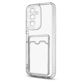 Силиконовый чехол для Samsung A245 Galaxy A24 4G с визитницей прозрачный 