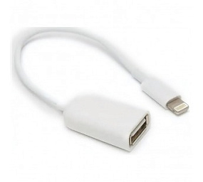 Переходник OTG USB (мама) - lightning RockBox (папа) (10см) белый