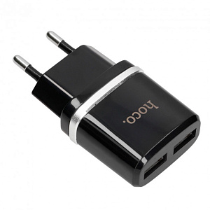 СЗУ-USB Hoco C12 2 выхода 2.4А черный