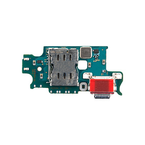 Шлейф Samsung S916B/EU version (S23+) плата системный разъем/коннектор SIM/микрофон - Премиум