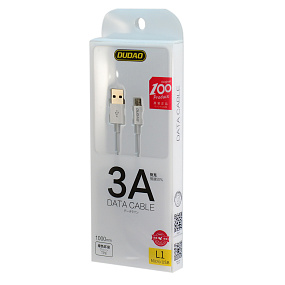 Дата кабель micro USB - USB Dudao L1 1м 3A белый