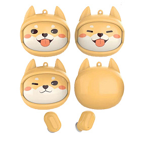 Bluetooth наушники беспроводные Lovable Shiba inu желтые(УЦЕНКА)б/у, потертости