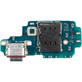 Шлейф Samsung S918B (S23 Ultra) плата системный разъем/разъем SIM/микрофон - Премиум