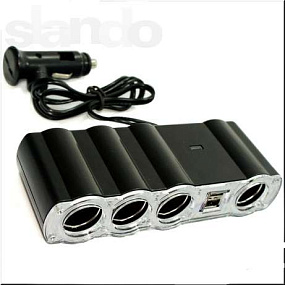 Разветвитель прикуривателя (4выхода + 2USB) WF-4008