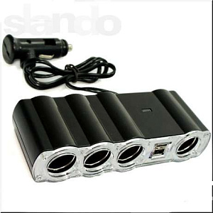 Разветвитель прикуривателя (4выхода + 2USB) WF-4008