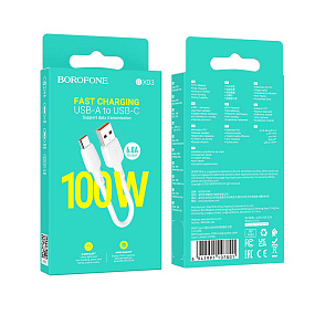 Дата кабель Type-C - USB Borofone BX93 100W 0.25м белый