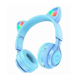 Bluetooth-наушники Hoco W39 полноразмерные Ушки голубые