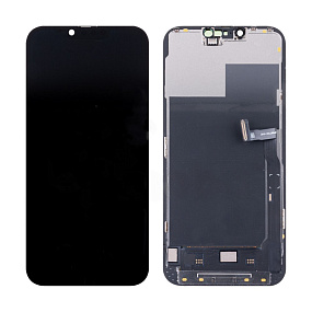 Дисплей для телефона iPhone 13 Pro Max в сборе Черный - (Hard OLED) (площадка под IC)