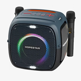 Колонка Hopestar Party One (Bluetooth/TF/USB/FM/AUX/RGB) 60W синяя(УЦЕНКА)дефект корпуса