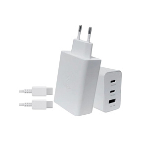 СЗУ-USB-C*2 Samsung 65W EP-TA6530 USB+Type-C-Type-C кабель белый