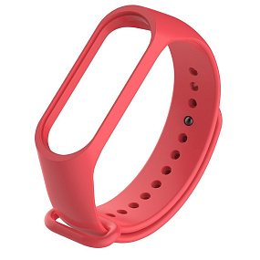 Ремешок силиконовый для браслета Xiaomi Mi Band 3/4 красный (УЦЕНКА) Нет кнопки-застежки