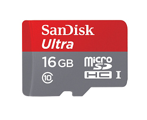 MicroSD 16Gb SanDisk Ultra Class 10 80Mb/s +SD adapter