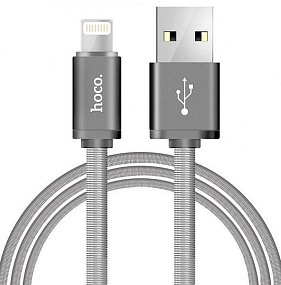 Дата кабель lightning - USB Hoco U5 1,2м 2,1A серый