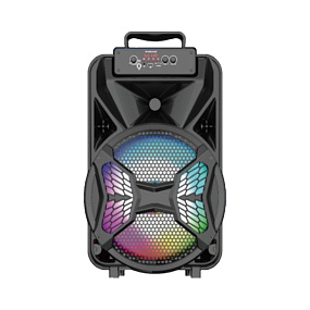 Колонка JBK-1201 (Bluetooth/Microphone/USB/FM/AUX/TF/TWS/LED) 15W черная