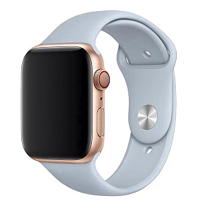Ремешок для Apple Watch Sport 42/44/45/49 mm силикон на кнопке (S) серебро