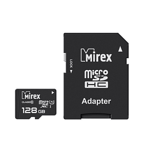 MicroSD 128Gb Mirex Class10 UHS-III 90Mb/s +SD adapter