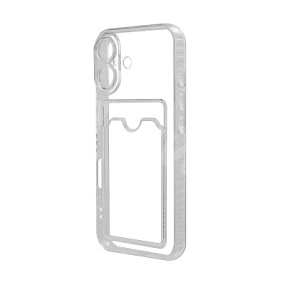 Кейс iPhone 17 силикон с визитницей прозрачный