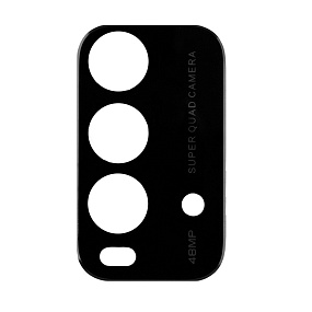 Стекло камеры Xiaomi Redmi 9T (M2010J19SY) (комплект 3 шт.) в сборе с рамкой Черный