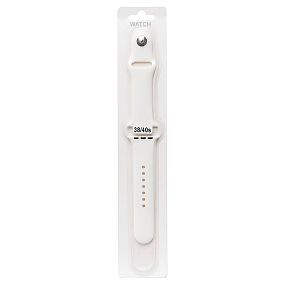 Ремешок для Apple Watch Sport 38/40/41 mm силикон на кнопке (S) белый