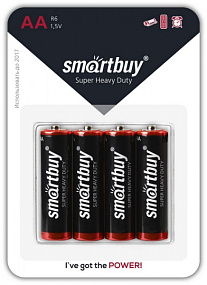 Батарейка АА SmartBuy R6 4BL 4/48/960 1шт