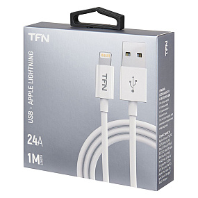 Дата кабель lightning - USB TFN TPE CLIGUSB1MWH 2.4A 1м белый*