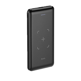 Портативное зарядное устройство Hoco J50 Lightning/USB/M10000mAh с функцией беспров. зарядки, черный