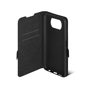 Чехол-книжка DF под кожу Xiaomi Poco X3/X3 Pro черный(УЦЕНКА)потертости