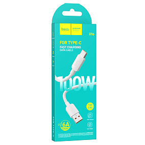 Дата кабель Type-C - USB Hoco X96 100W 6A 1м белый