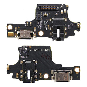 Шлейф Huawei Honor 10 плата на системный разъем/разъем гарнитуры/микрофон - Премиум