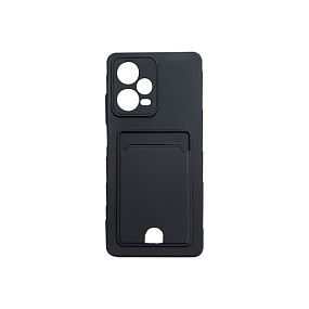 Силиконовый чехол Xiaomi Redmi Note 12 Pro с визитницей черный