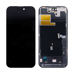 Дисплей для телефона iPhone 14 Pro в сборе Черный - (Soft OLED, Full HD, 120 Гц) (площадка под IC)