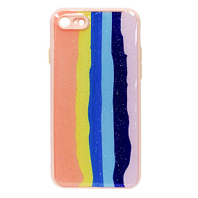 Кейс iPhone 7/8/SE 2020 силикон SL005 (002) цветные полосы