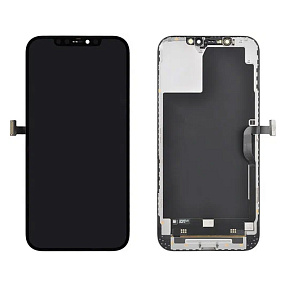 Дисплей для телефона iPhone 12 Pro Max Черный - (Hard OLED) (площадка под IC)