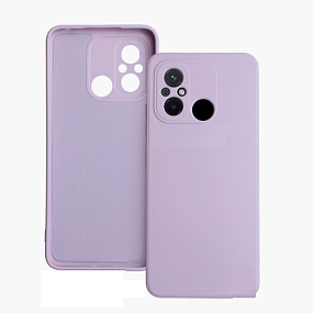 Силиконовый чехол Xiaomi Redmi 12C с закрытой камерой светло-фиолетовый