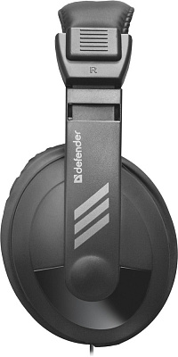 Наушники Defender HN-751 2м.полноразмерные регулятор громкости черные 