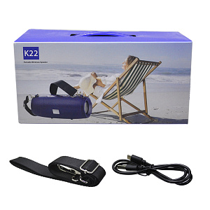 Колонка K22 (Bluetooth/MicroSD/USB/AUX) черный