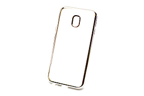 Силиконовый чехол для Samsung J327 Galaxy J3 (2017) с хром. контуром серебро