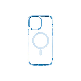 Кейс iPhone 14 Pro Max силикон Magsafe прозрачный голубой