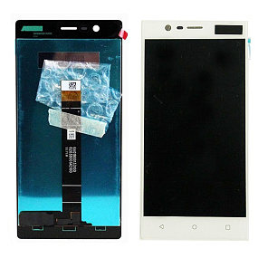Дисплей для телефона Nokia 3 в сборе с тачскрином Белый