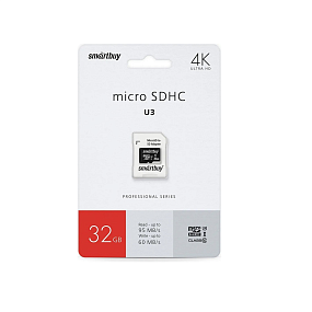 MicroSD 32Gb SmartBuy Class 10 Pro UHS-I U3 60/95 Mb/s +SD adapter