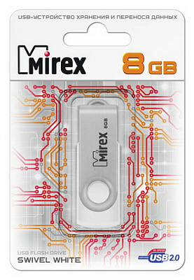 8Gb Mirex Swivel белая 2.0