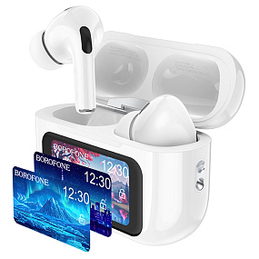 Bluetooth-наушники беспроводные Borofone BW76 (шумоподавление) белые(УЦЕНКА)б/у, потертости
