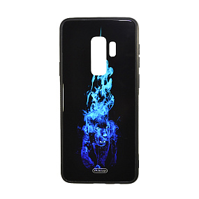 Задняя накладка для Samsung G965 Galaxy S9 Plus стекло YA design пантера