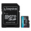 MicroSD 64Gb Kingston Class 10 UHS-I U3 V30 A2 170/70 Mb/+SD адаптер