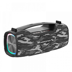 Колонка Hopestar A6X (Bluetooth/MicroSD/USB/FM/AUX/Microphone) серый камуфляж